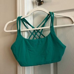 athelta green sports bra